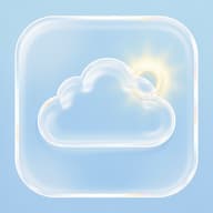 Glassmorphism style AI-generated app icon example