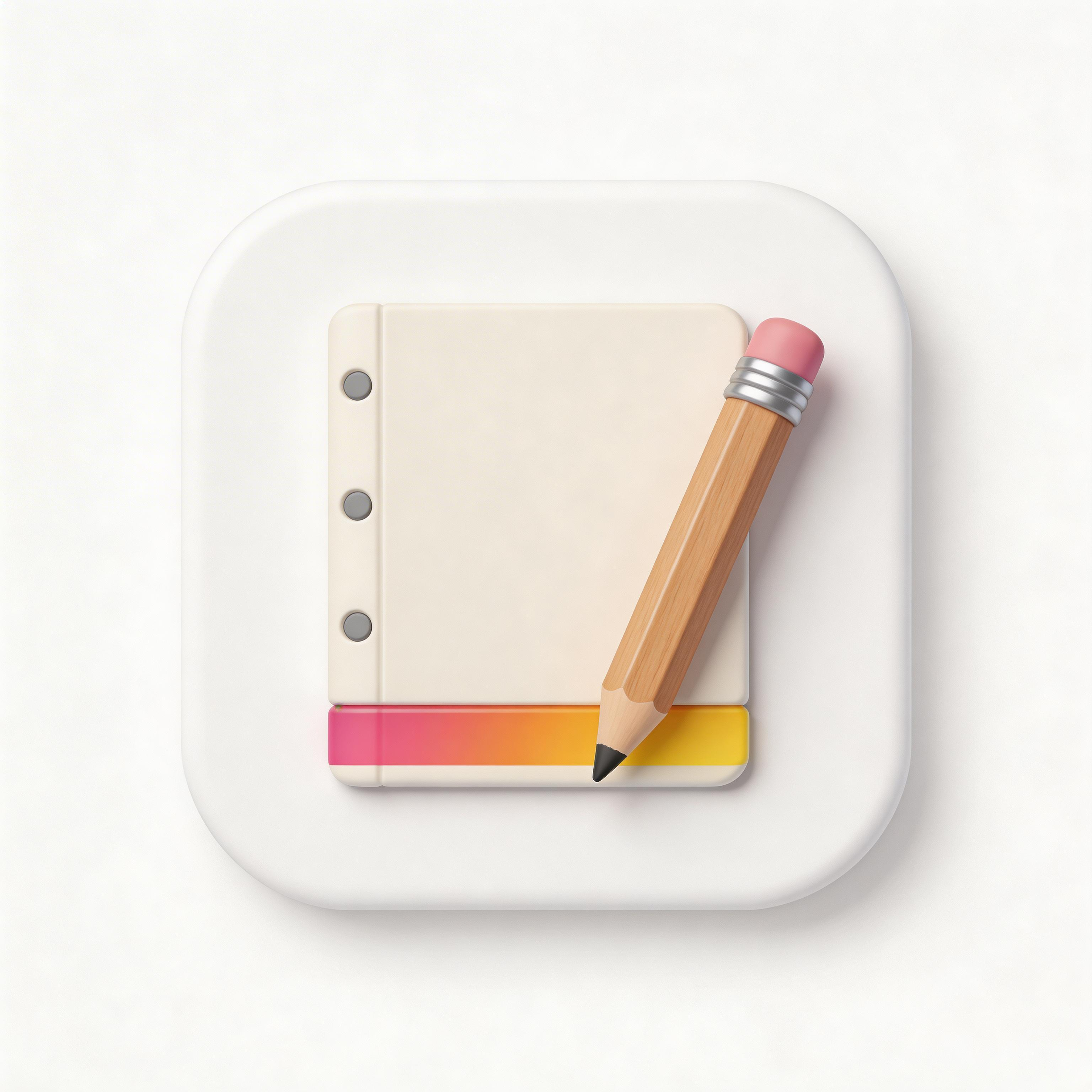 Education app icon with pencil and notebook