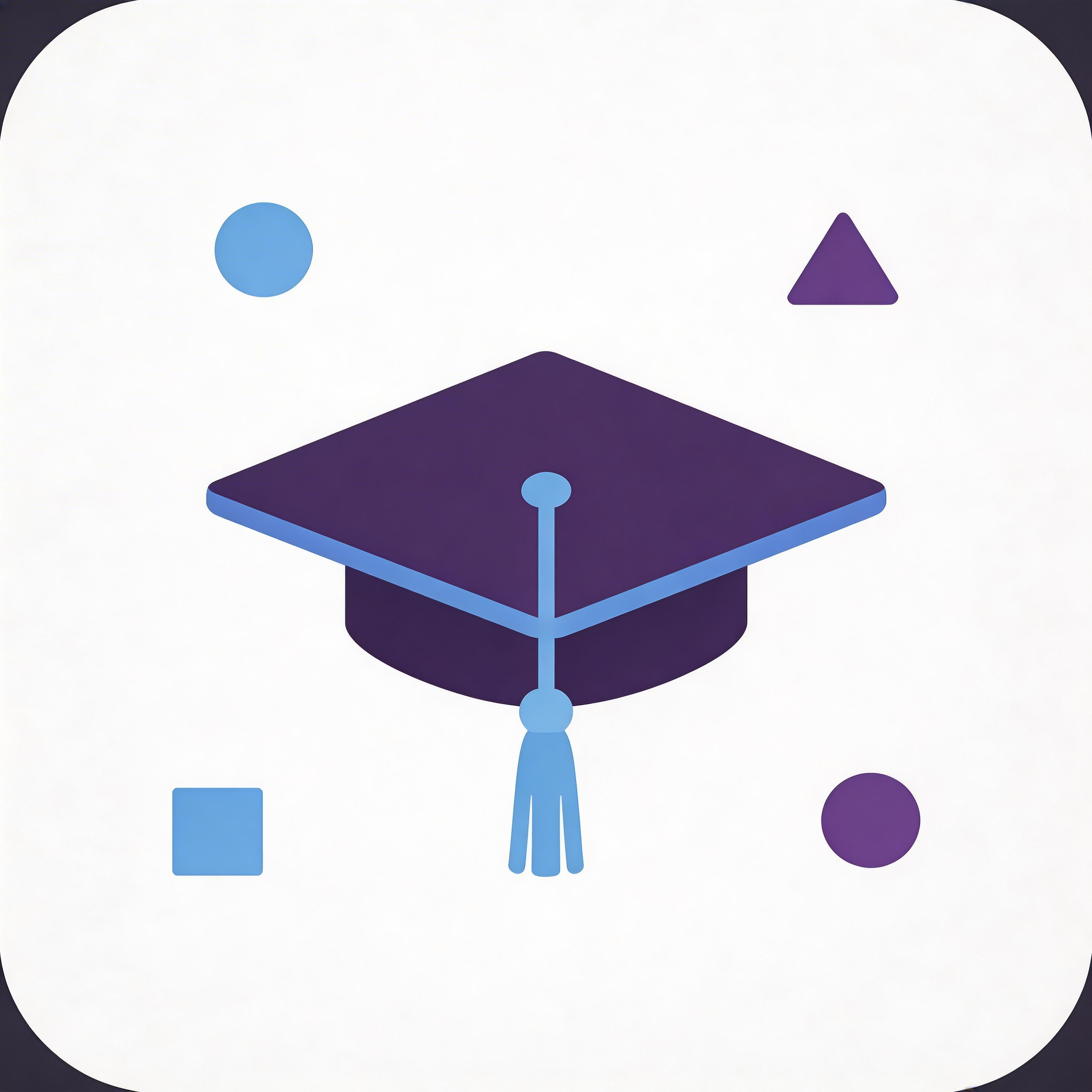 Education app icon with graduation cap geometric design