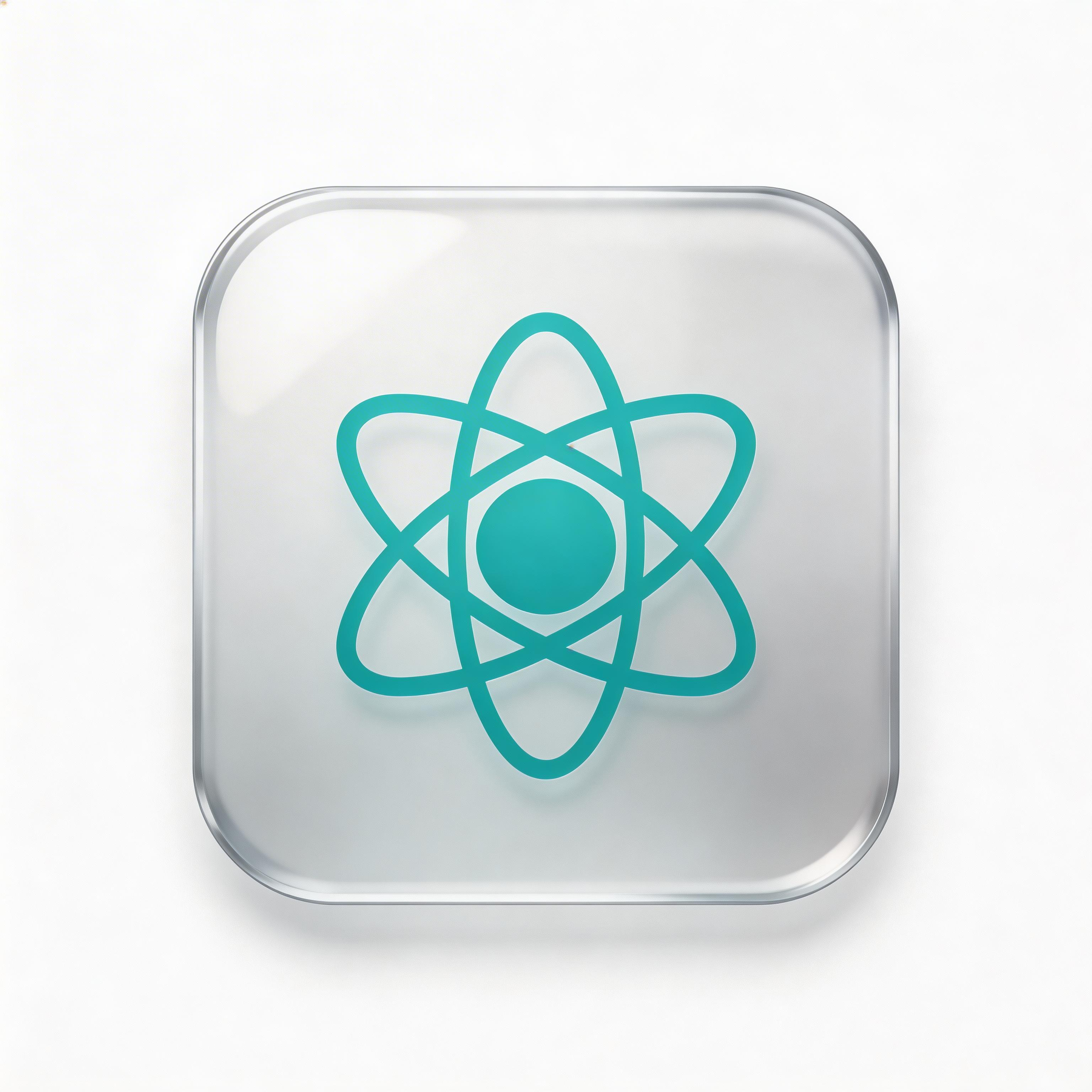 Electron app icon with glassmorphism teal style