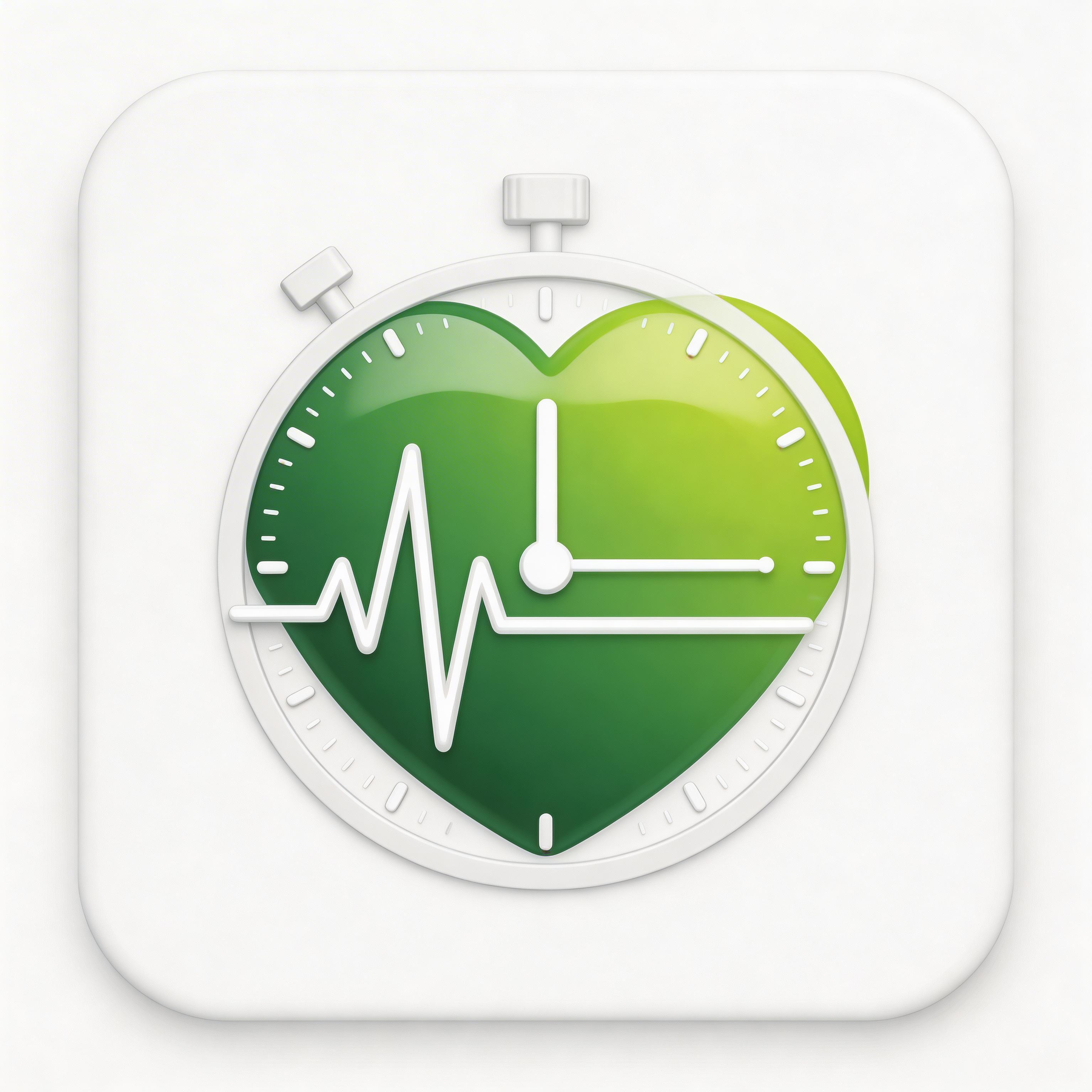 Fitness app icon with heart and pulse line