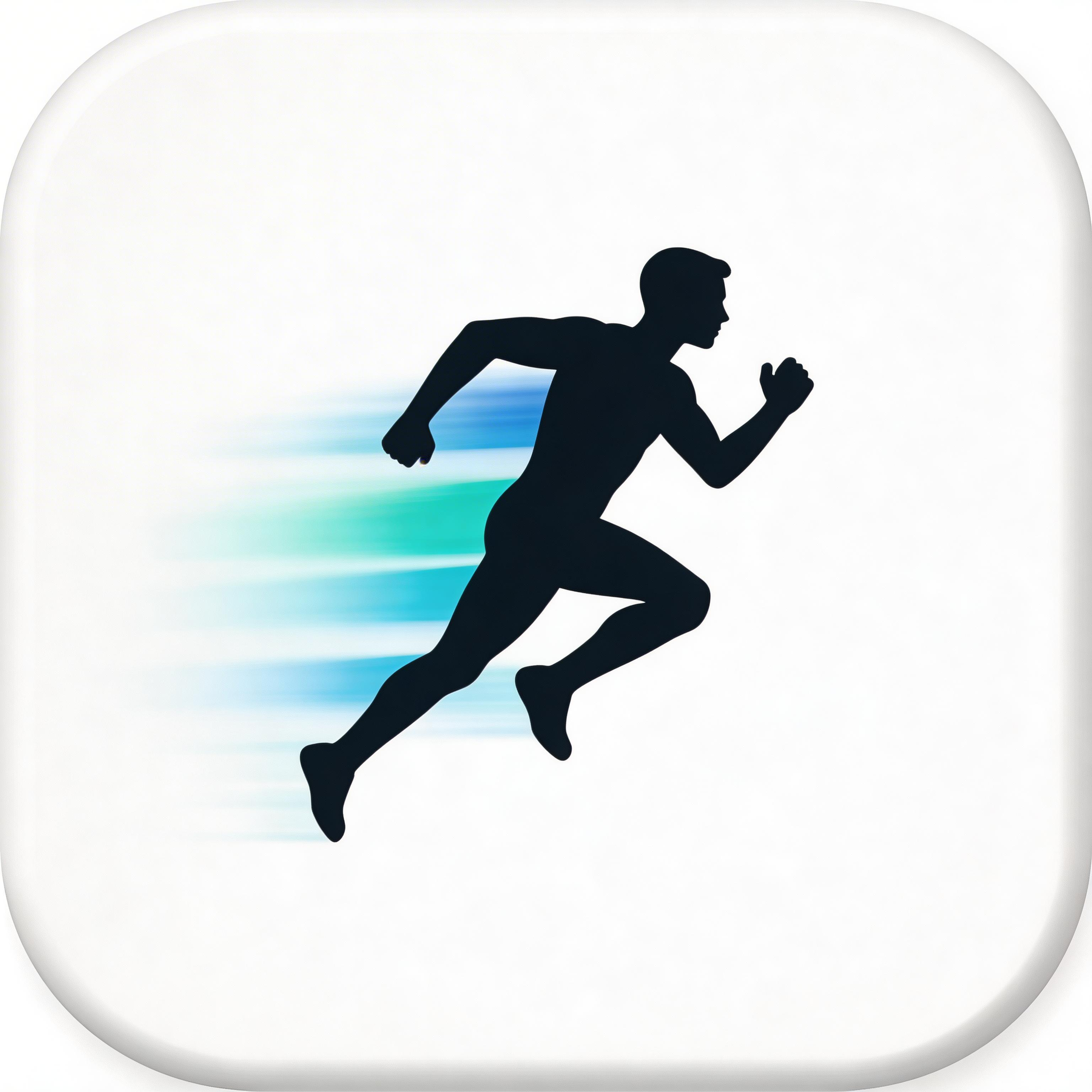 Fitness app icon with running figure silhouette