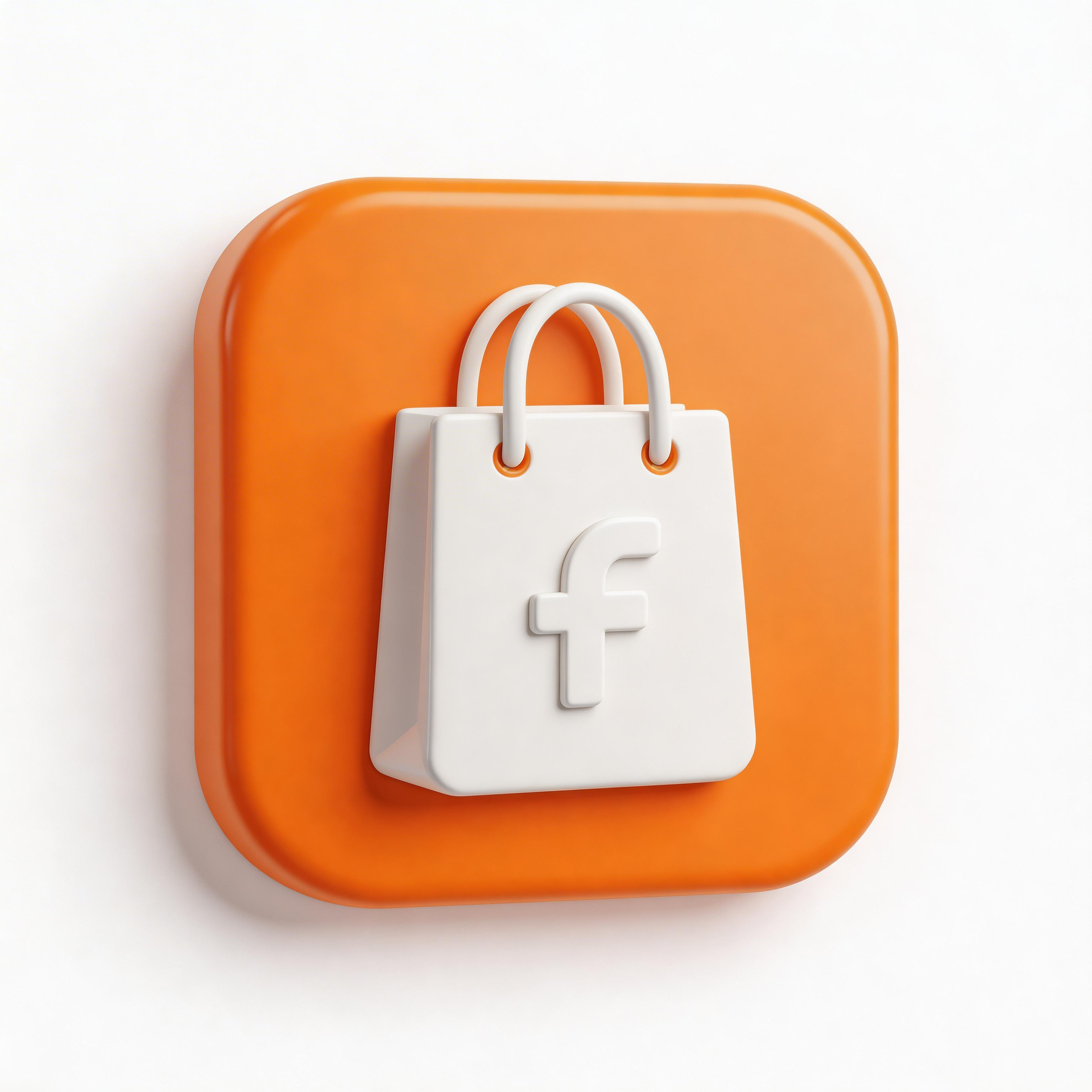 Flutter e-commerce app icon with orange 3D design