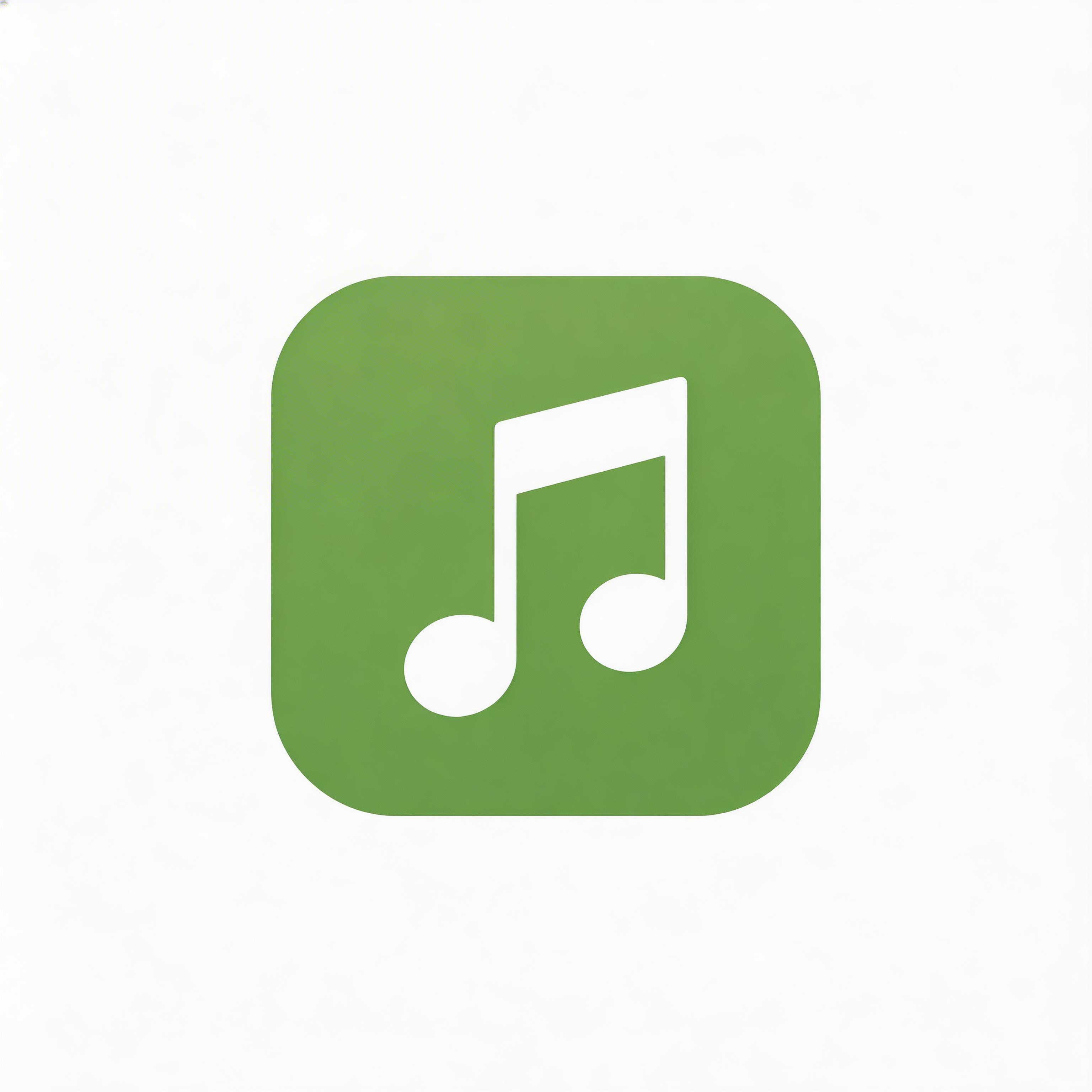 Flutter music app icon with green minimalist design
