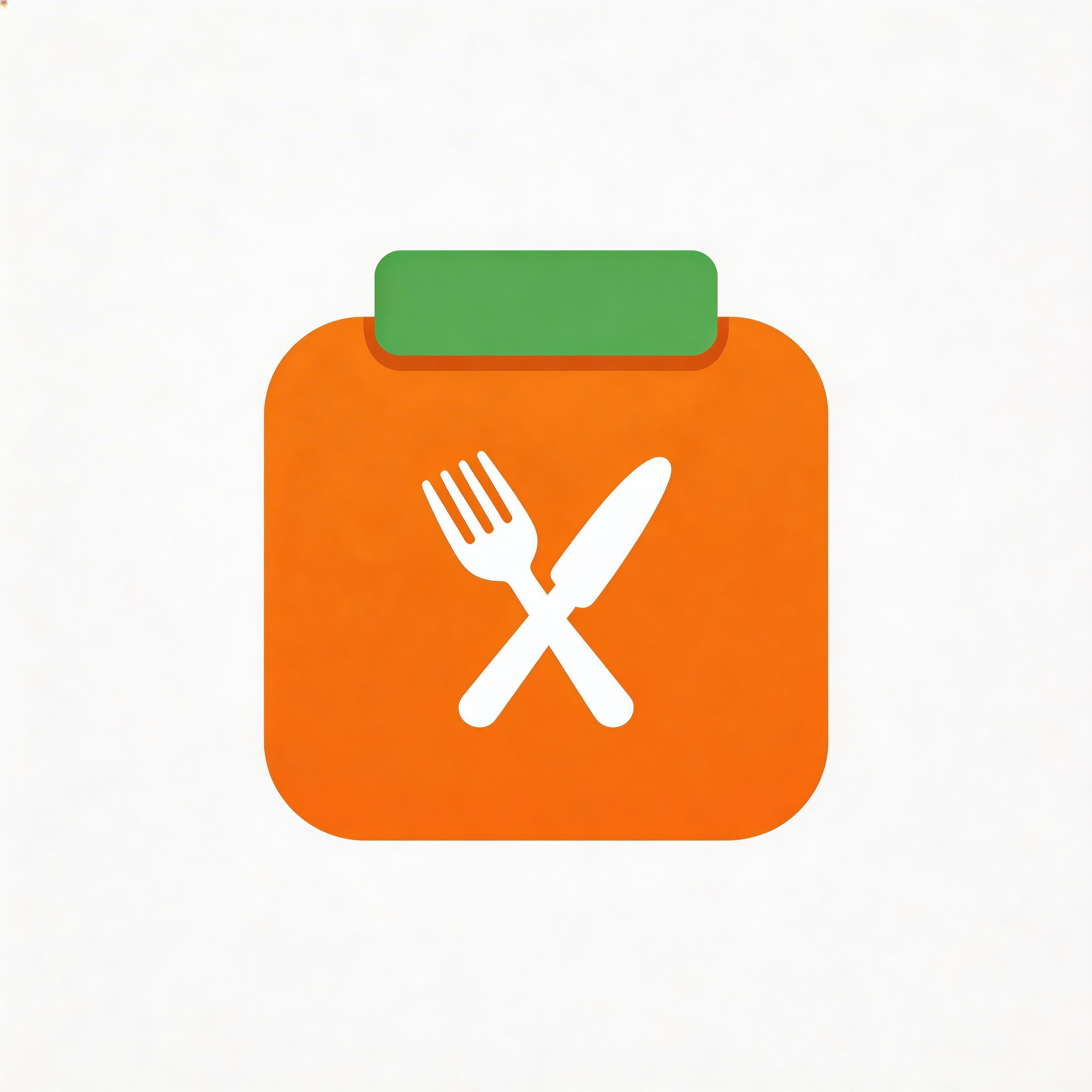 Food delivery app icon with delivery bag and utensils