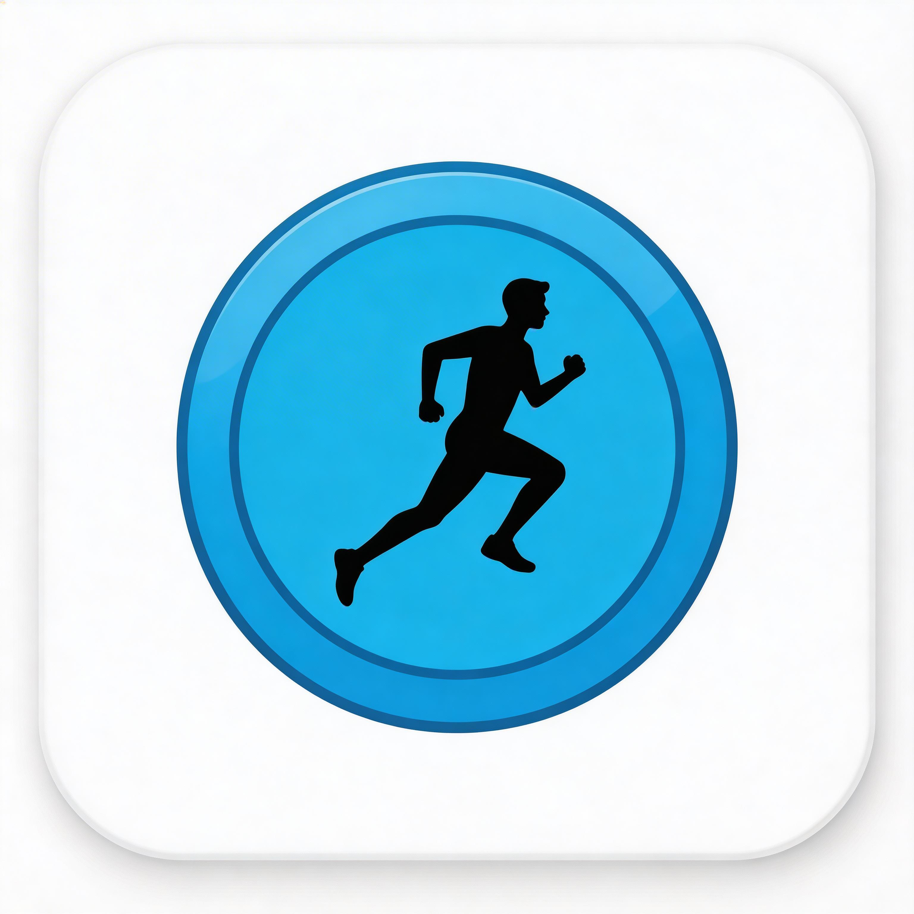 Health app icon with blue fitness tracker and running figure