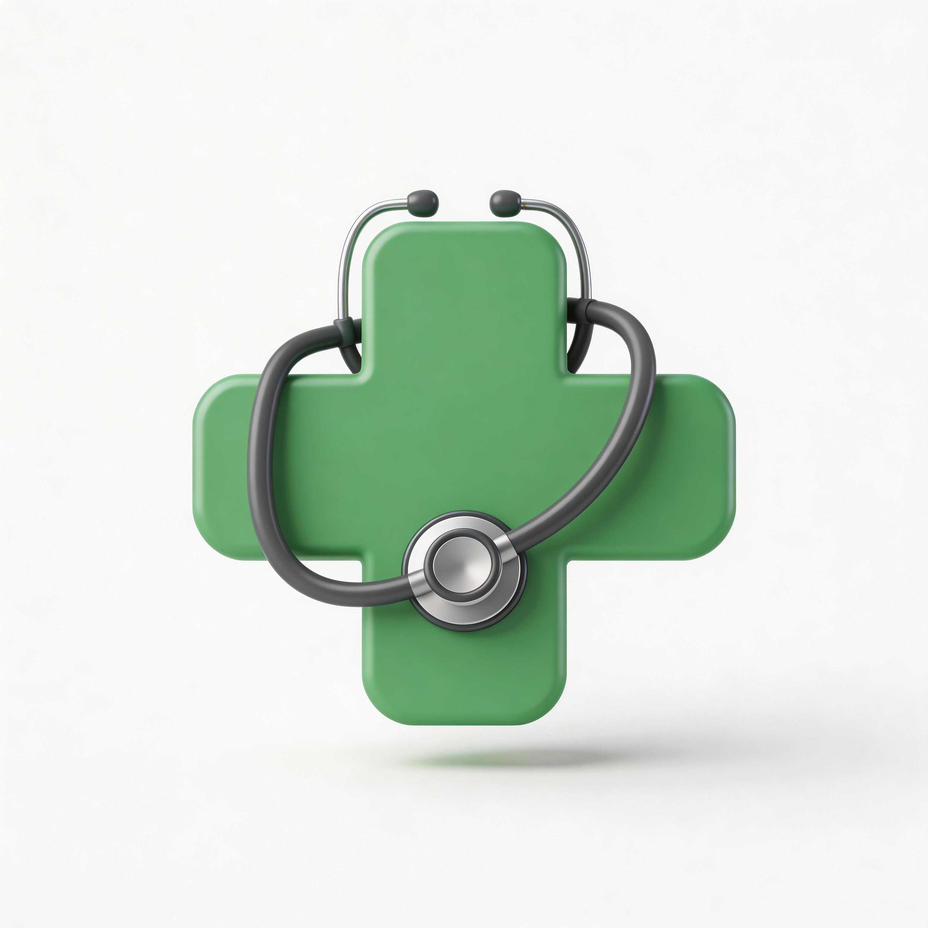 Health app icon with green medical cross and stethoscope