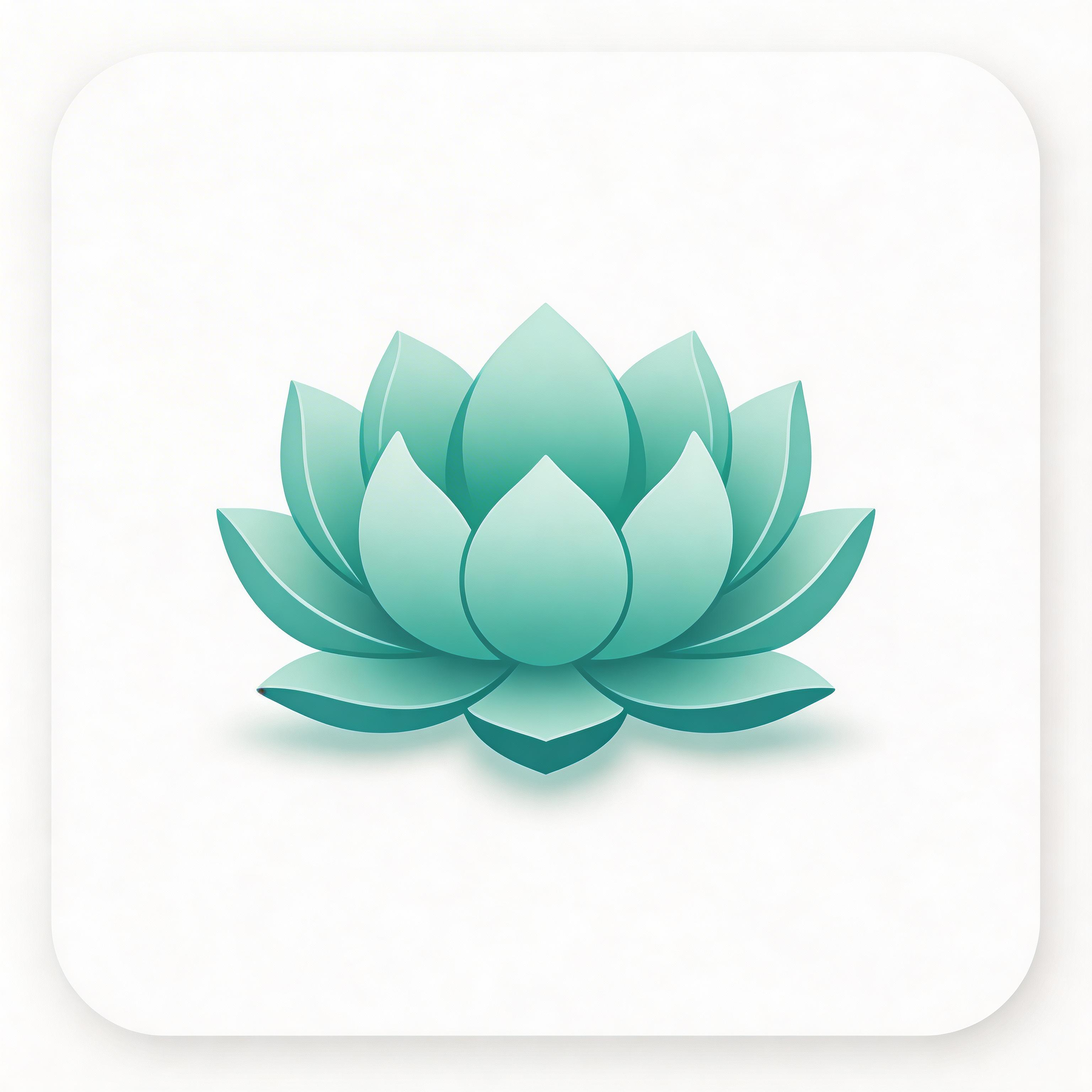 Health app icon with teal meditation lotus flower