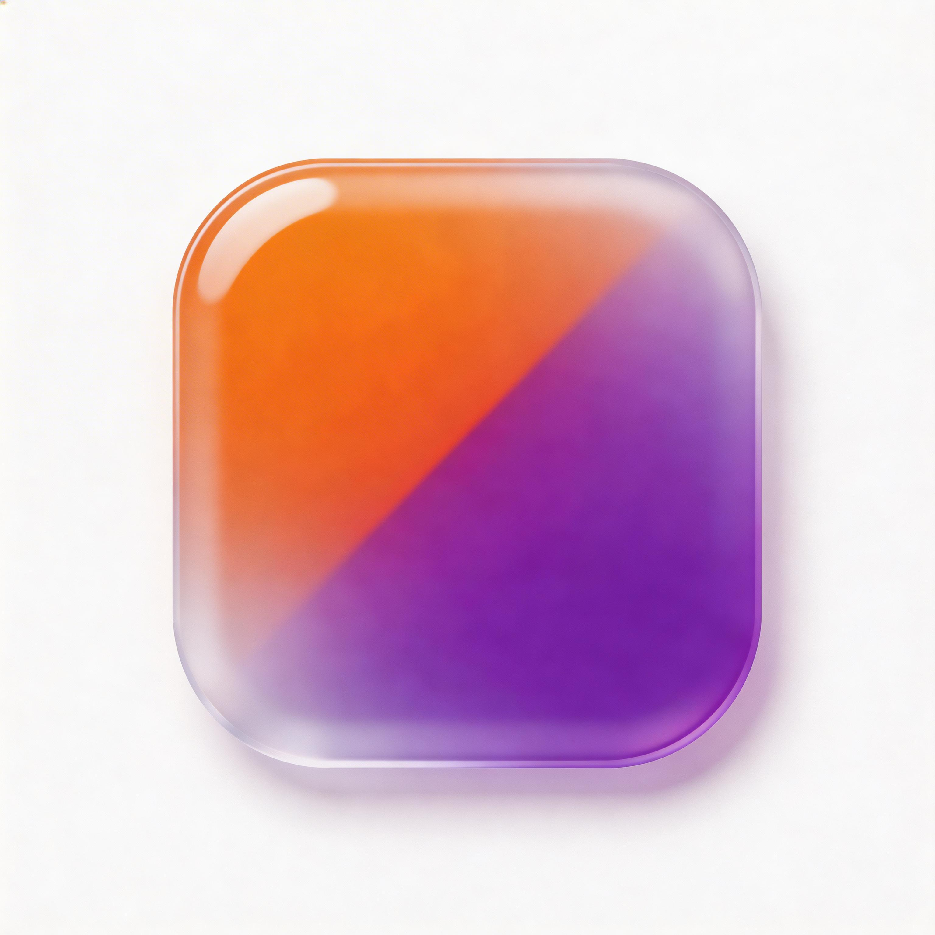 Kotlin adaptive icon with orange glassmorphism
