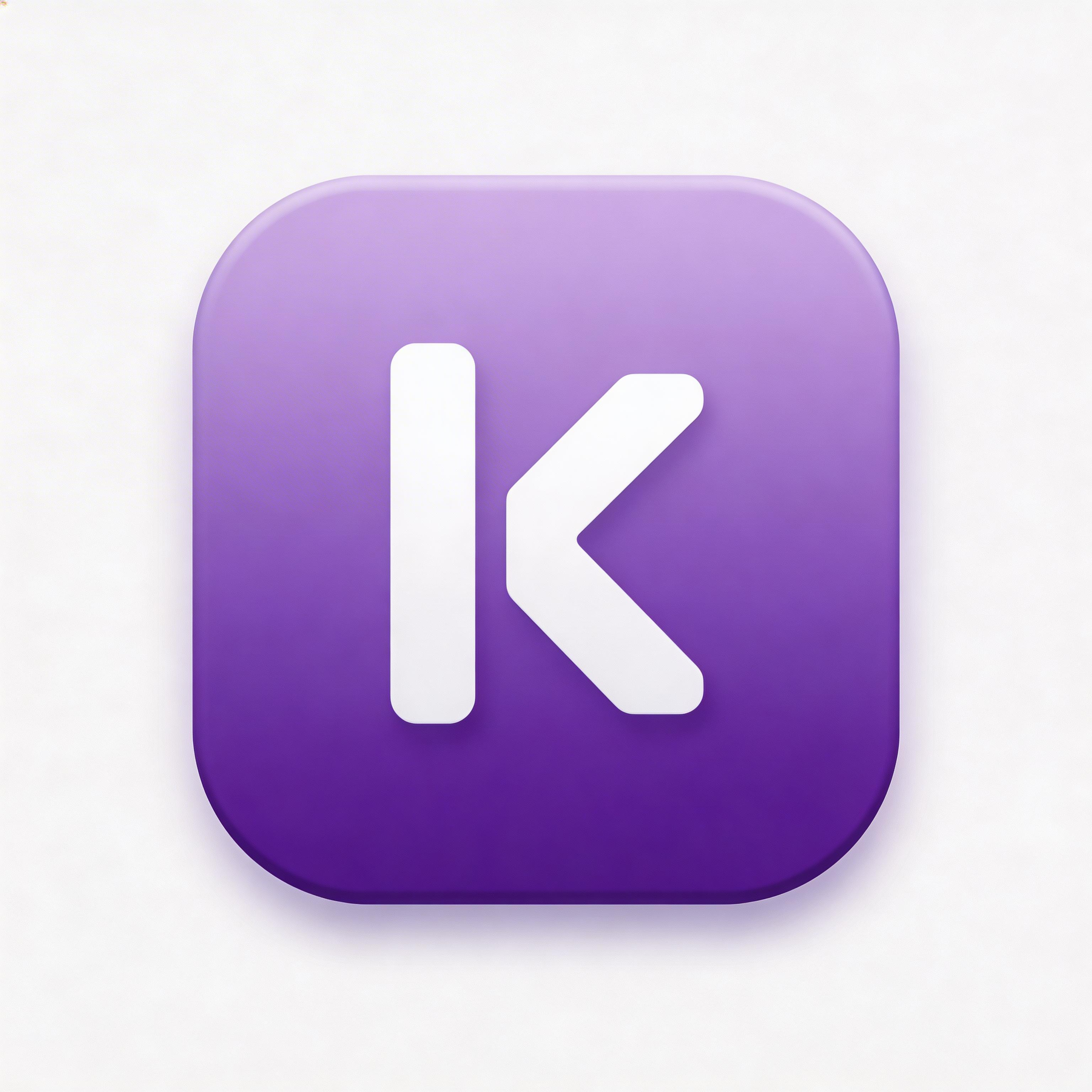 Kotlin Android app icon with purple gradient