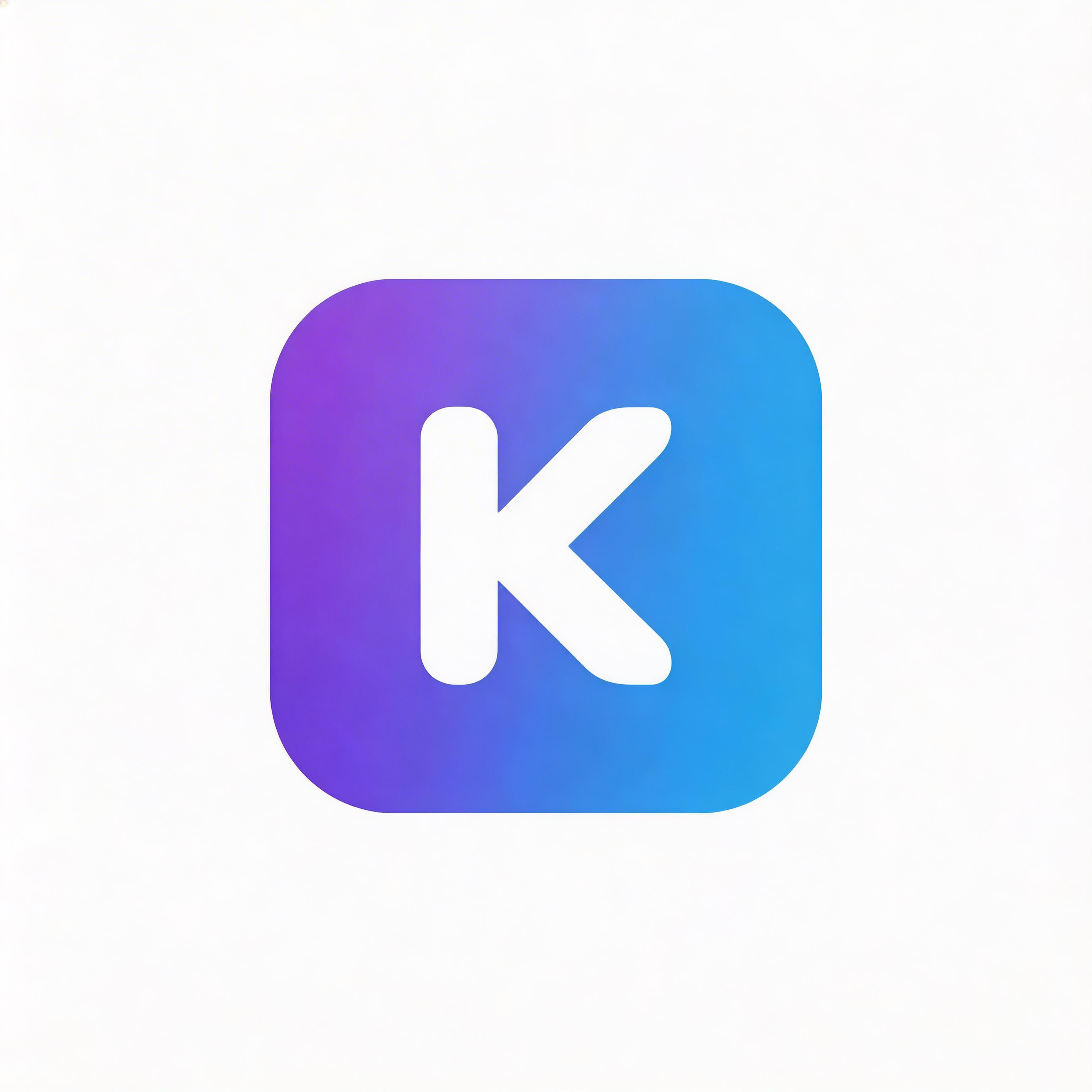 Kotlin app icon with flat purple and blue design