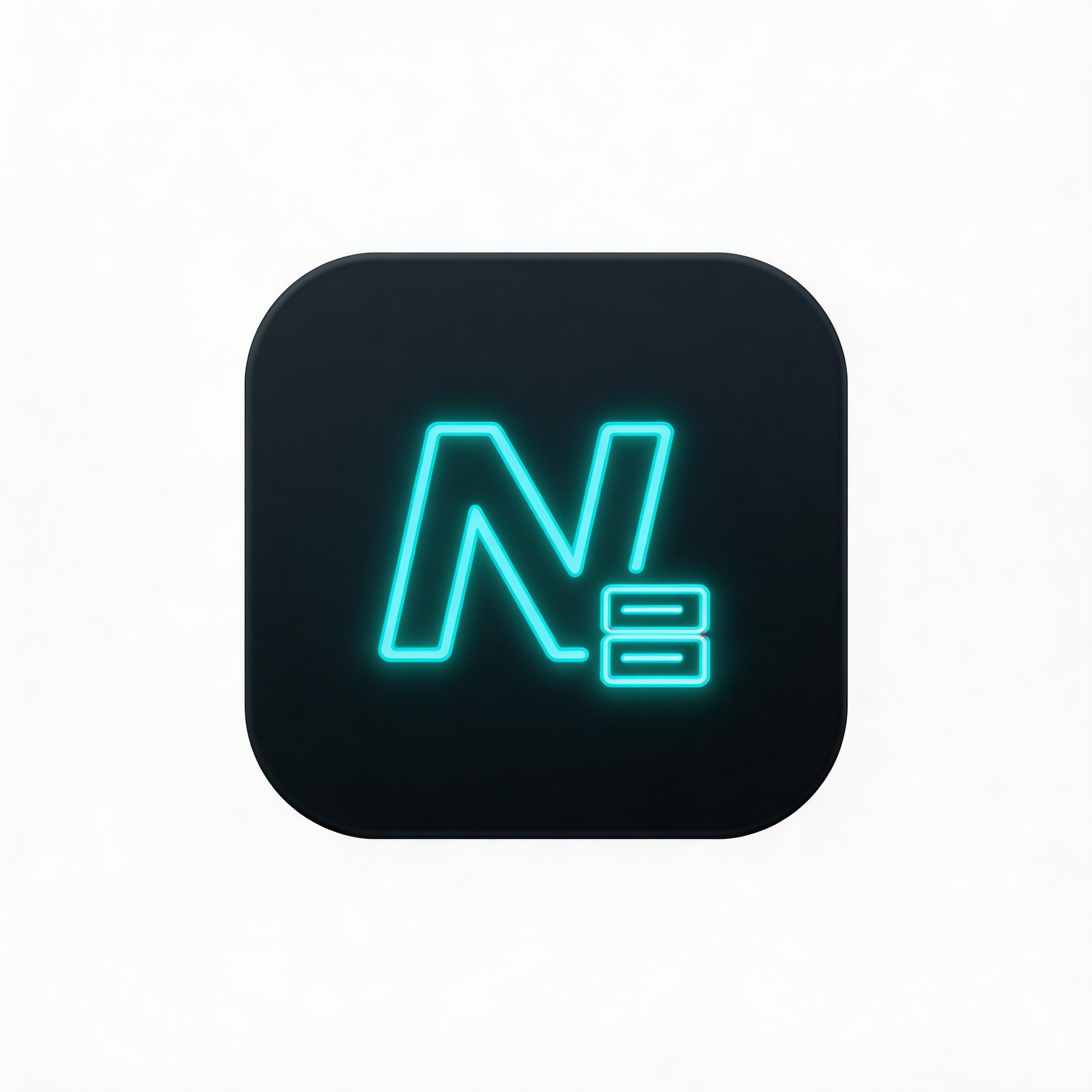 Next.js PWA app icon with dark neon accents