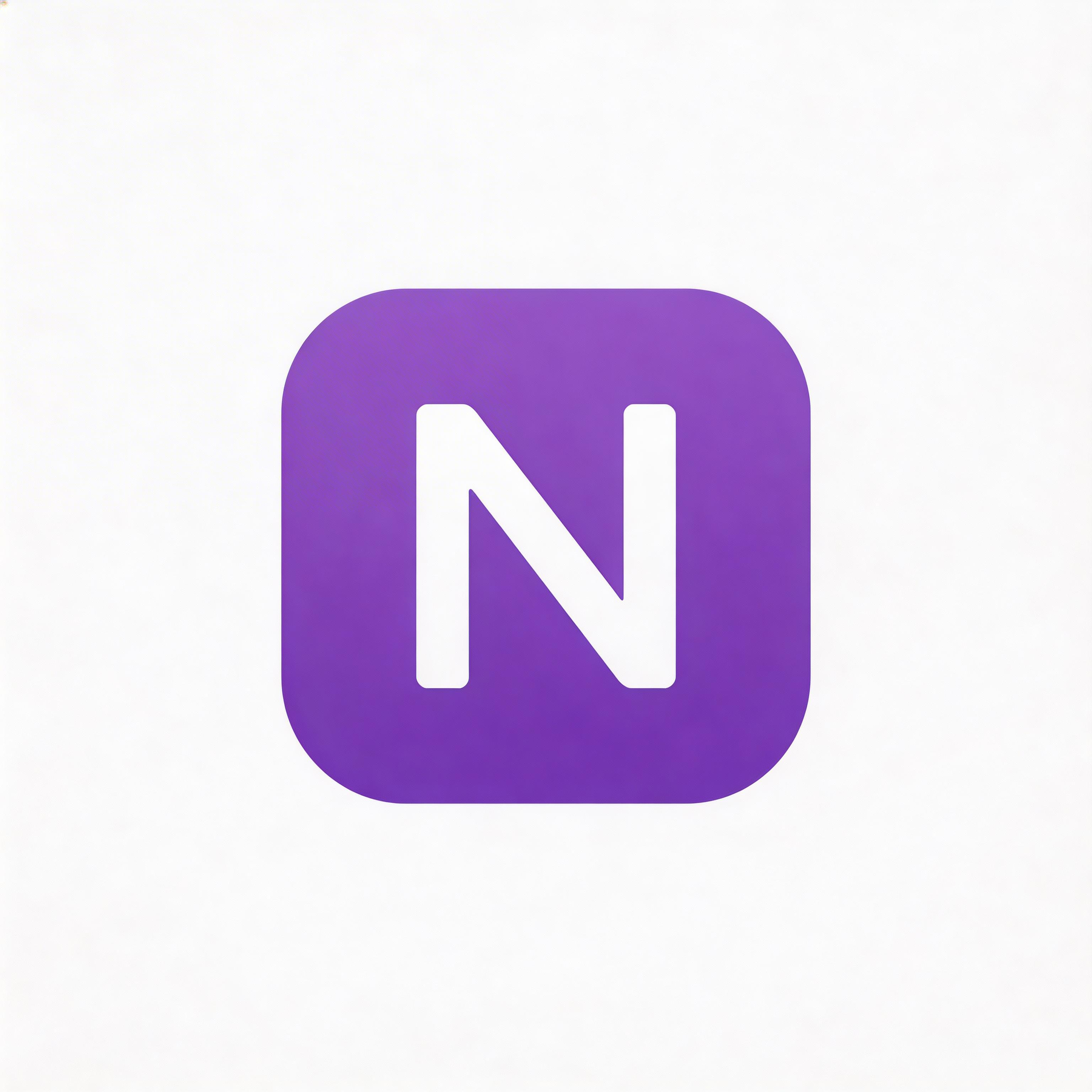 Next.js app icon with minimalist purple design