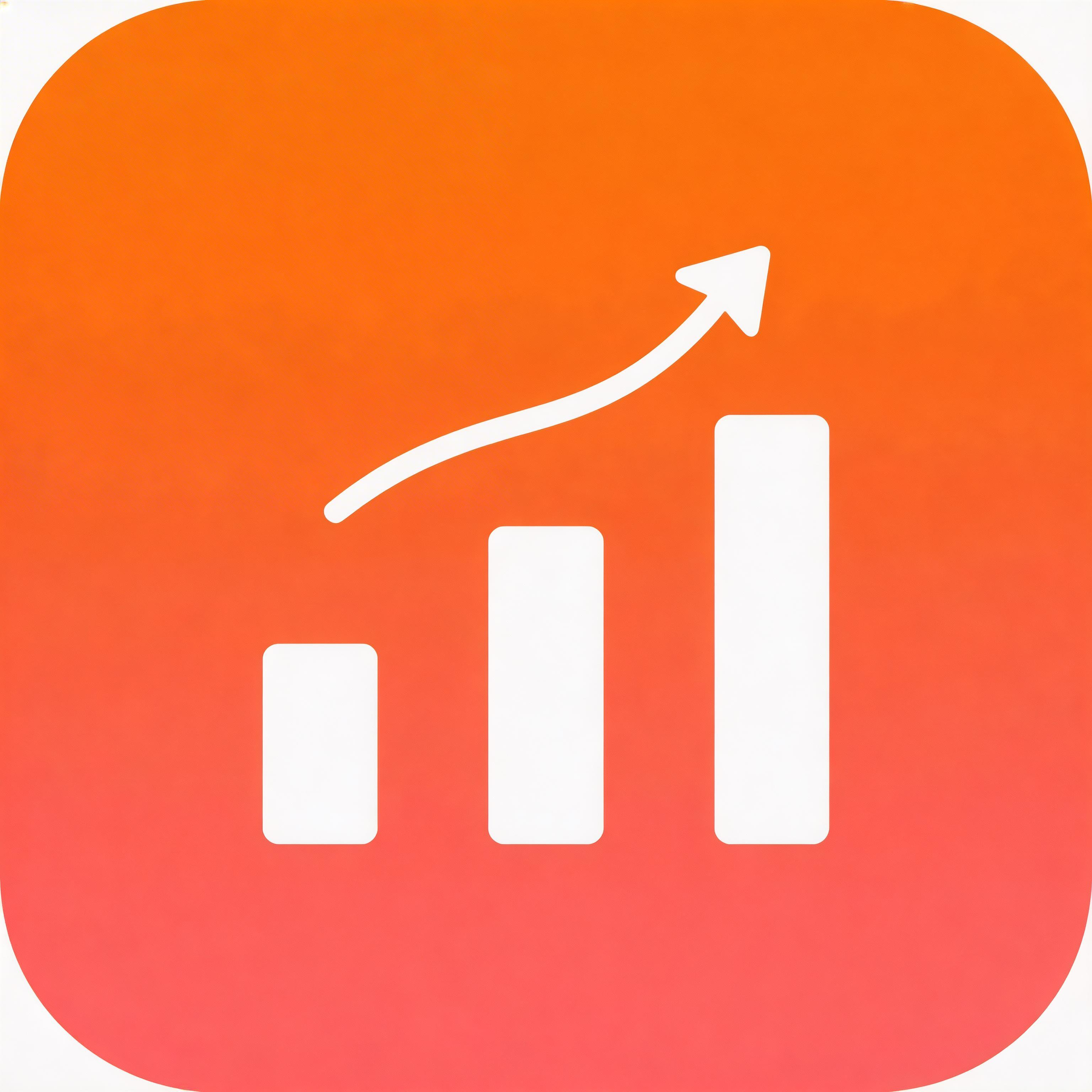 SaaS analytics dashboard app icon with orange coral