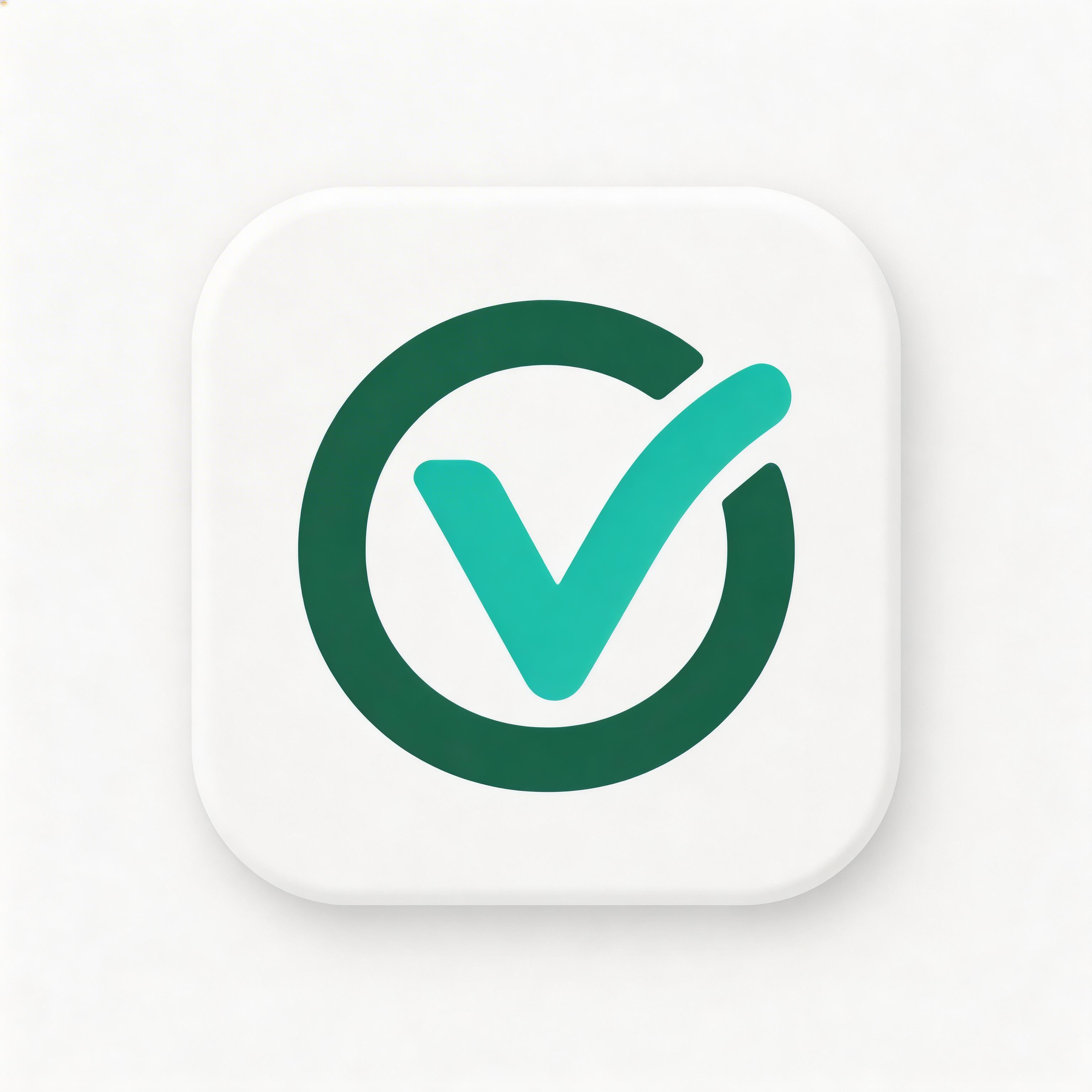 Vue.js app icon with flat teal design