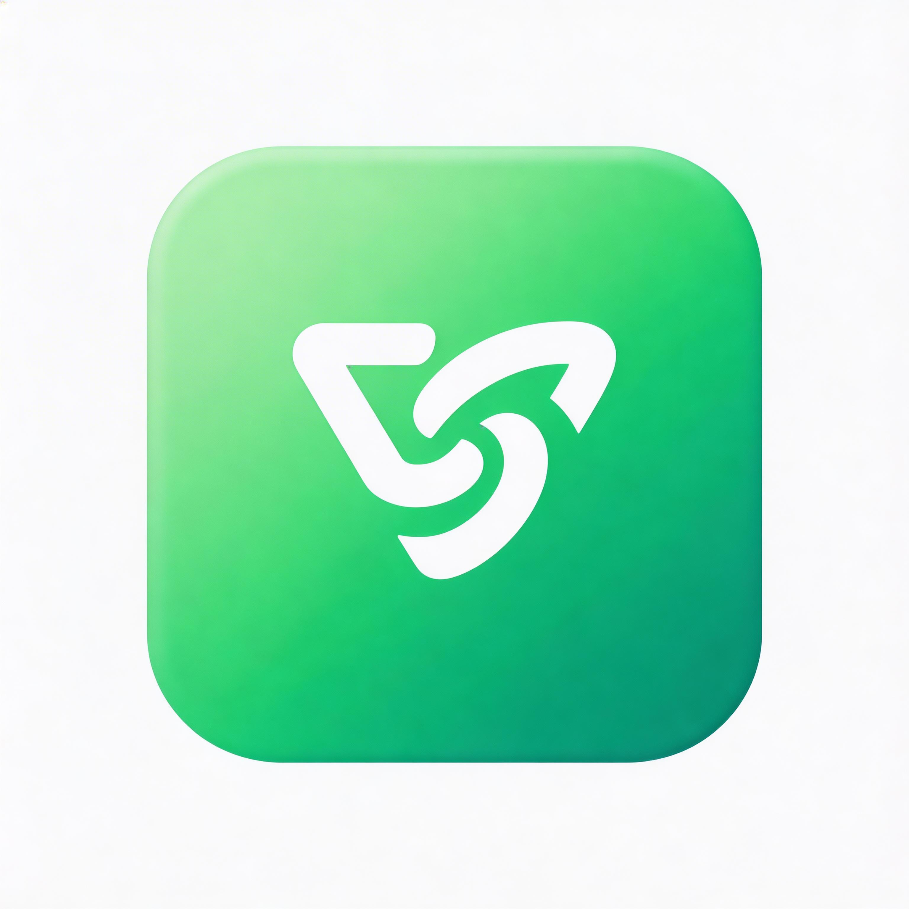 Vue.js app icon with green gradient design